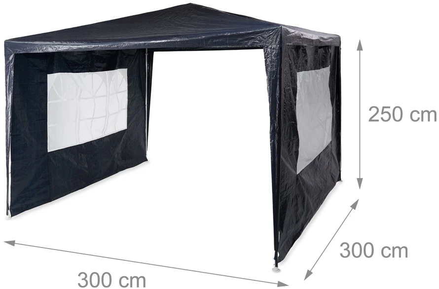 Relaxdays 3x3 m pavėsinė su 2 šoninėmis sienelėmis