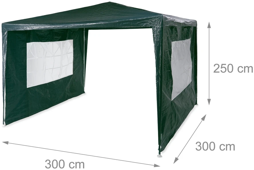 Relaxdays 3x3 m paviljonas su 2 šoninėmis sienelėmis