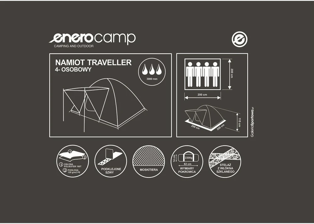 4 asmenų stovyklavimo palapinė Enero Camp