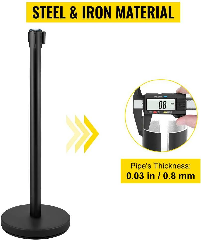 VEVOR 4 dalių minios kontrolės stulpai su 2 m juosta