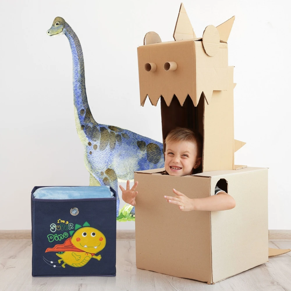 Relaxdays 4 dalių vaikiškų daiktų dėžių rinkinys