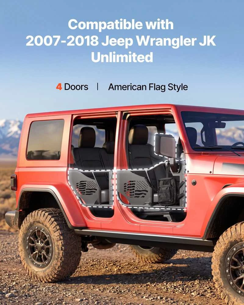 VEVOR 4 durų jeep vamzdiniai lauko durelės