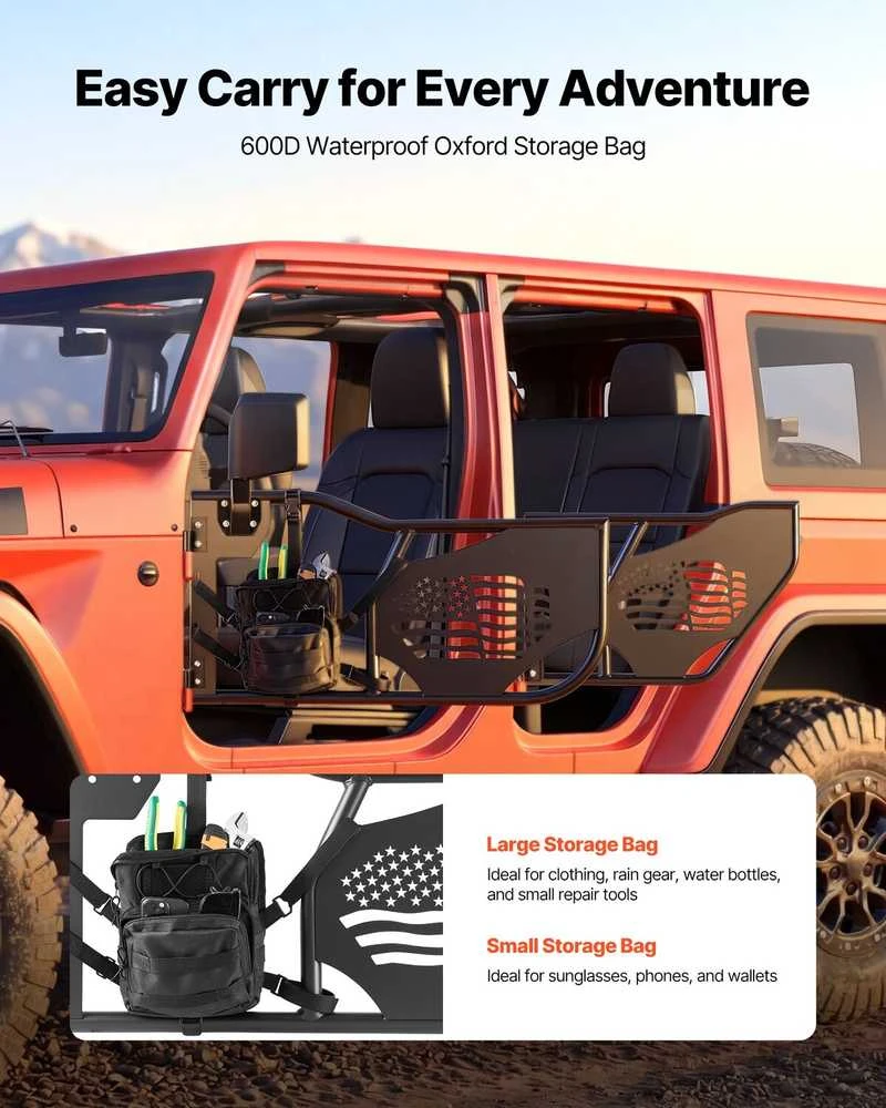 VEVOR 4 durų jeep vamzdiniai lauko durelės