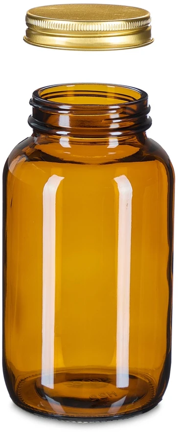 Relaxdays 4 gintarinio stiklo indelių rinkinys 400 ml