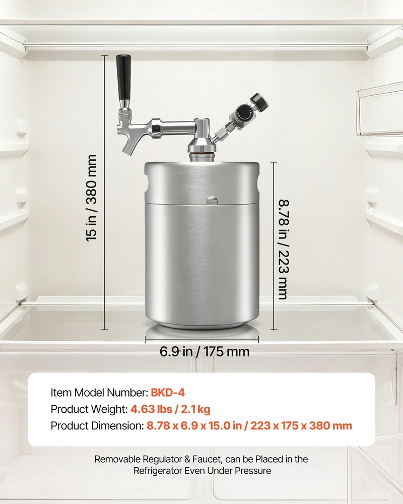 VEVOR 4 L mini statinaitė su CO2 sistema