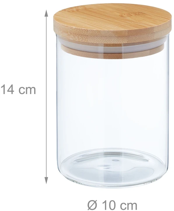 Relaxdays 4 laikymo stiklainių su dangteliu rinkinys 750 ml