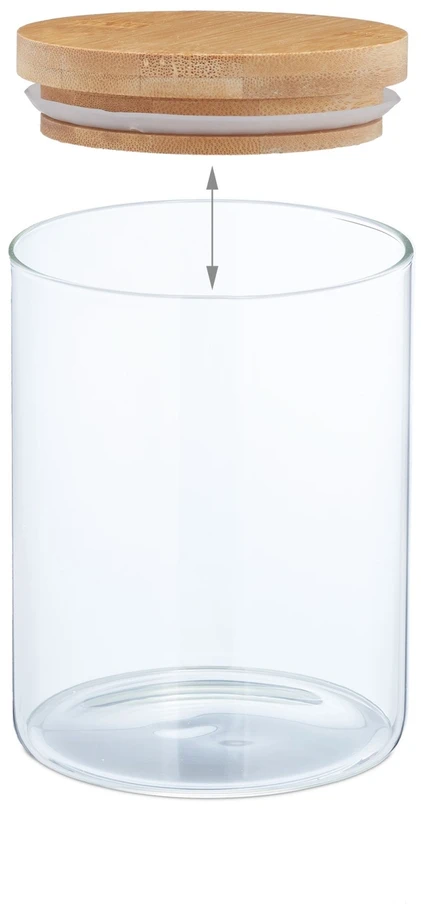 Relaxdays 4 laikymo stiklainių su dangteliu rinkinys 750 ml