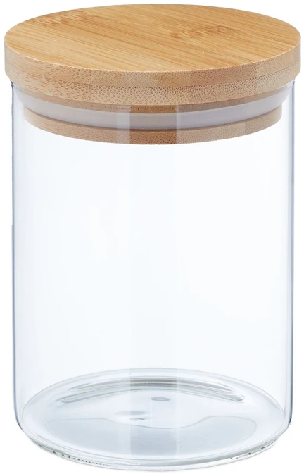 Relaxdays 4 laikymo stiklainių su dangteliu rinkinys 750 ml