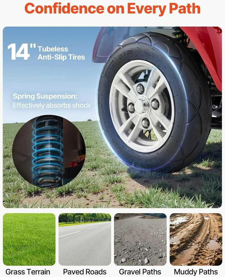Vevor 4 ratų motoroleris vyresniems žmonėms