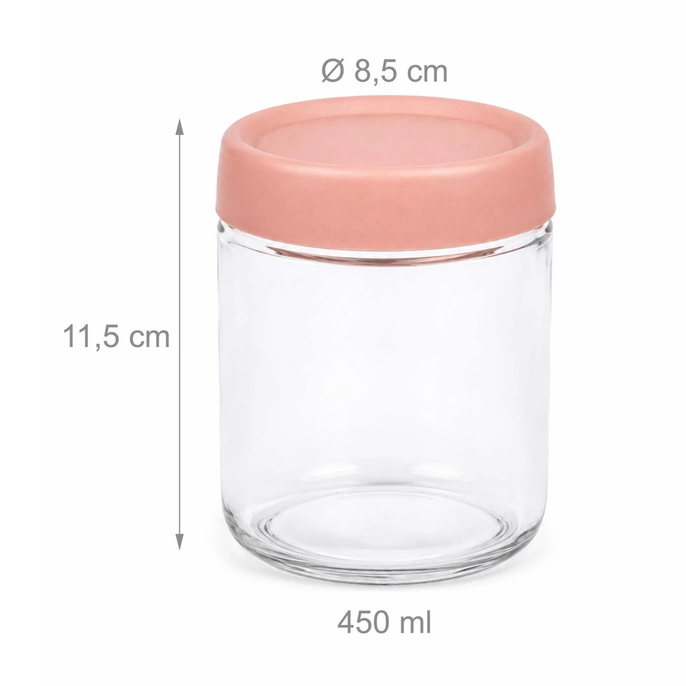 Relaxdays 4 uogienių stiklainių rinkinys, 450 ml