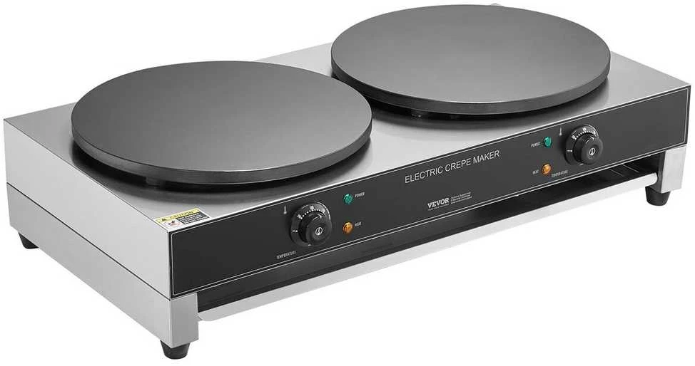 Vaflinė VEVOR 40 cm elektrinė blynų keptuvė dviejų galvučių
