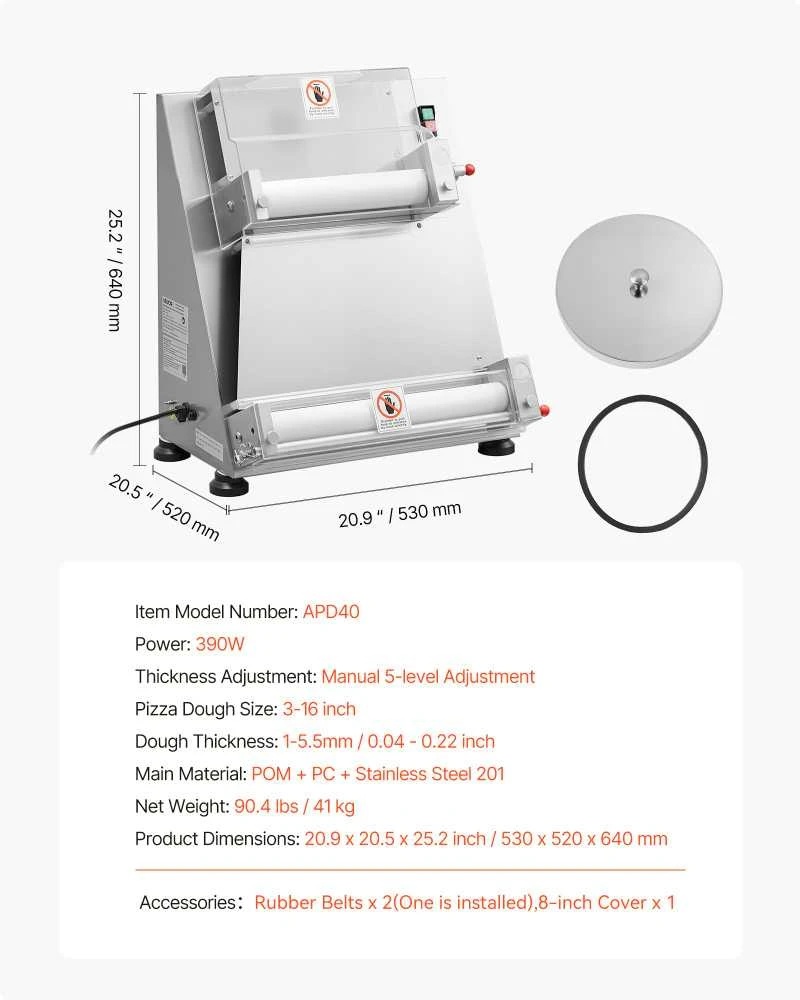 VEVOR 40 cm picos tešlos presas