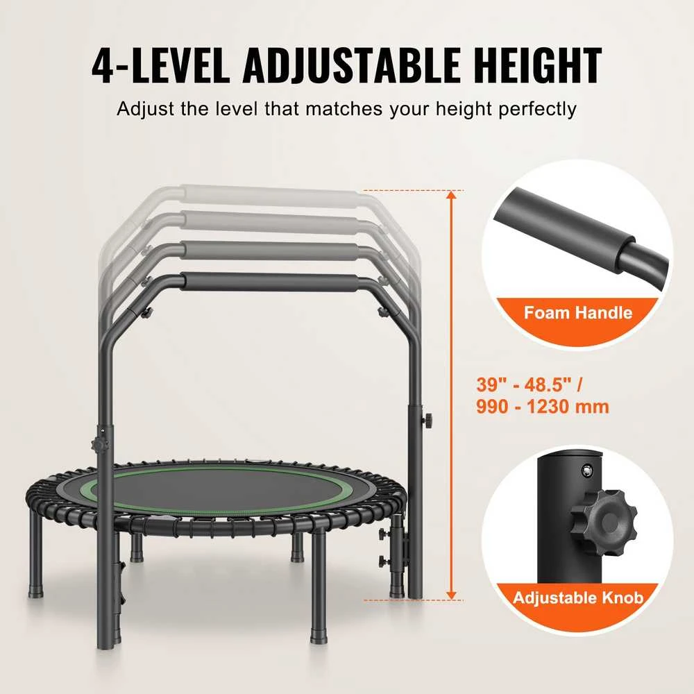 VEVOR 40" sulankstomas mini fitneso batutas su rankena
