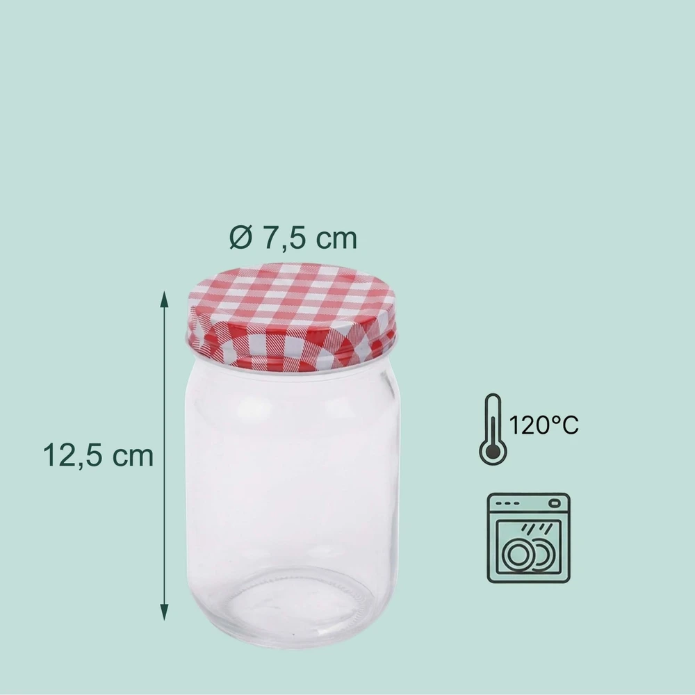 Relaxdays 400 ml twist-off uogienių stiklainių rinkinys