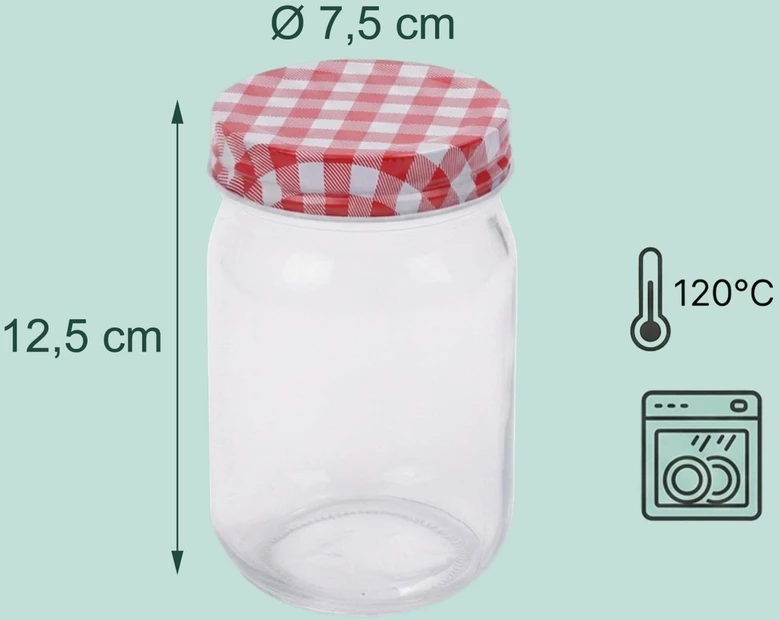 Relaxdays 400 ml užsukamų uogienių stiklainių rinkinys