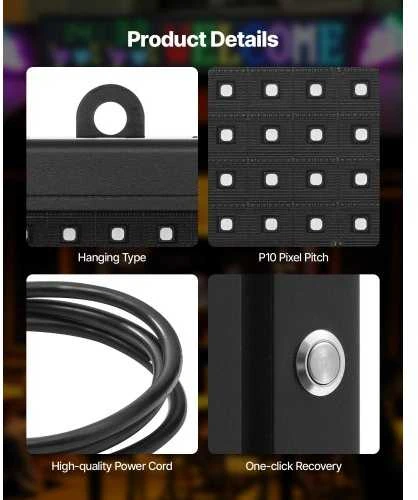 VEVOR 40x8 cm programuojamas LED ekranas