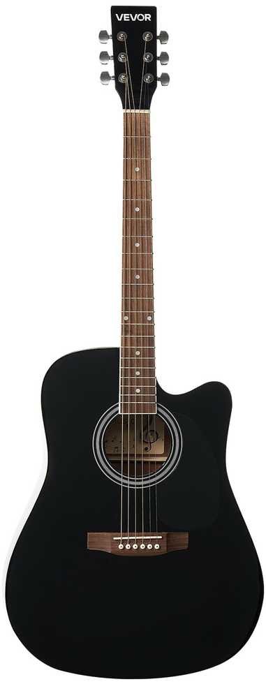 VEVOR 41 cm akustinė gitara su dėklu juoda