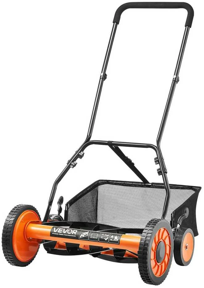 VEVOR 45 cm rankinė vejapjovė su žolės rinktuvu