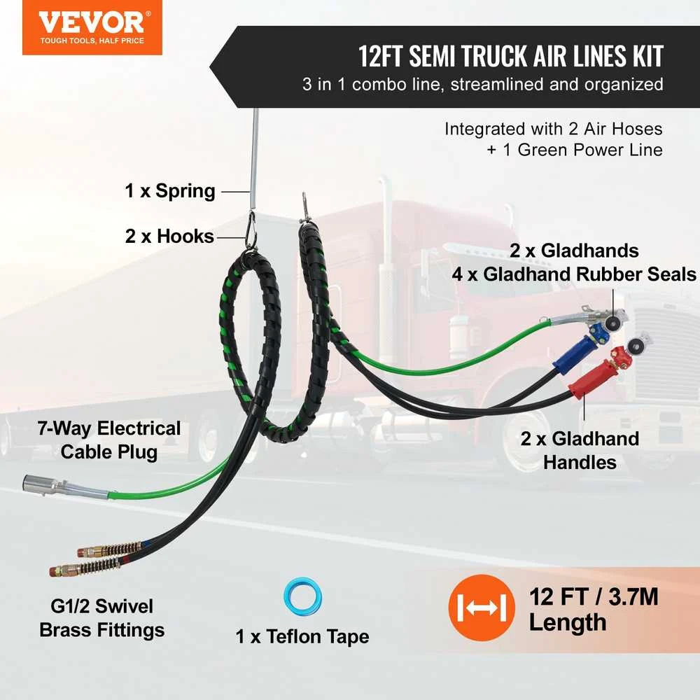 VEVOR 4,5 m sunkvežimio oro linijos rinkinys