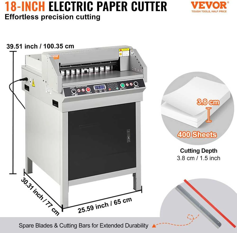 VEVOR 450 mm elektrinė popieriaus pjovimo mašina