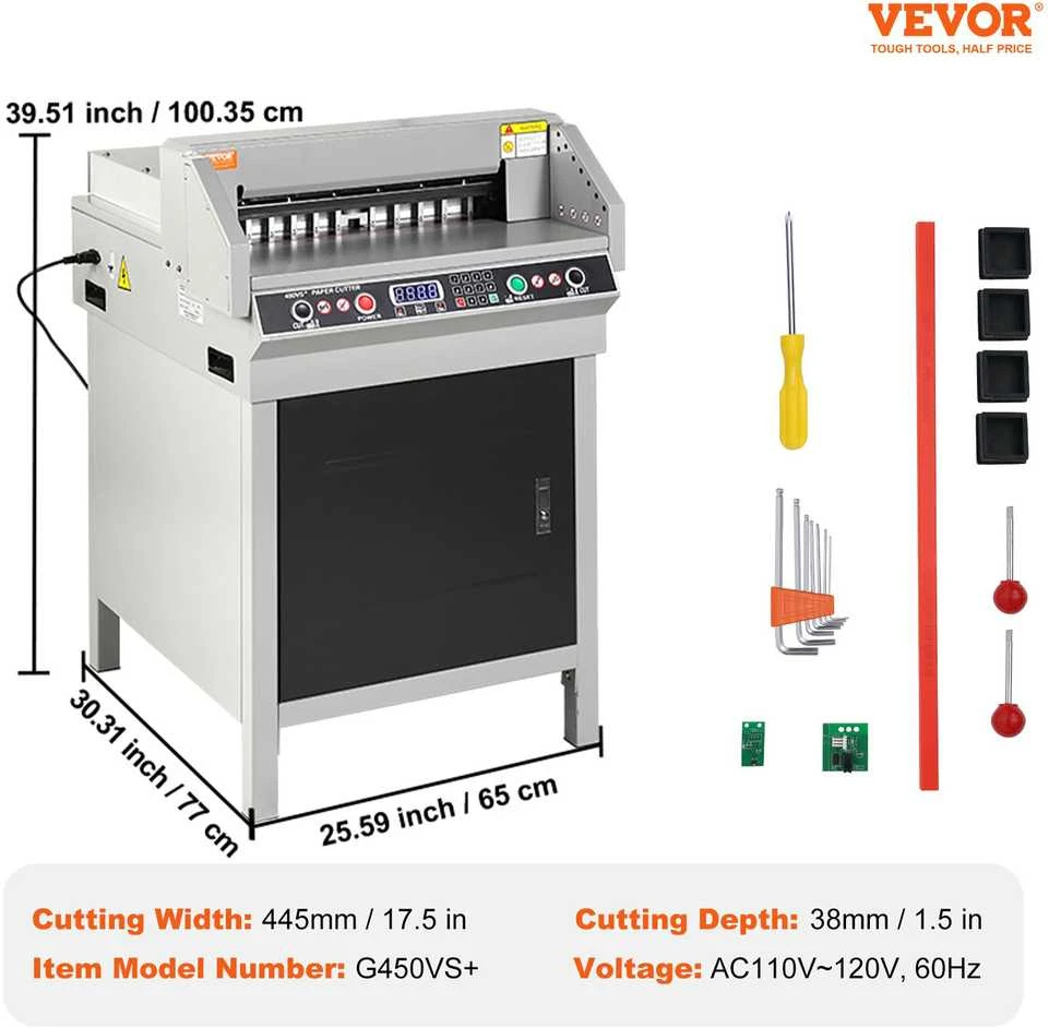 VEVOR 450 mm elektrinė popieriaus pjovimo mašina