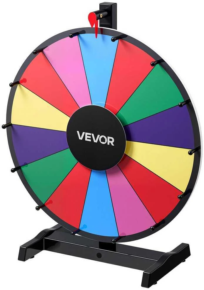 VEVOR 457 mm besisukantis prizų ratas su stovu