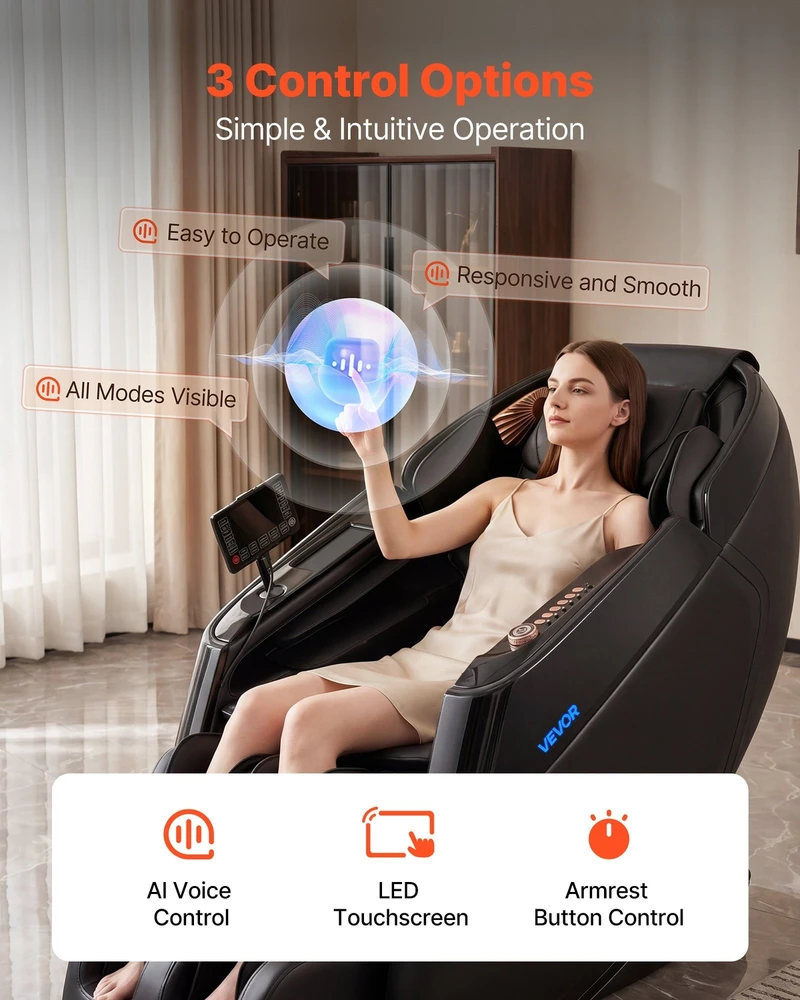 VEVOR 4D masažinė kėdė su nulinės gravitacijos režimu