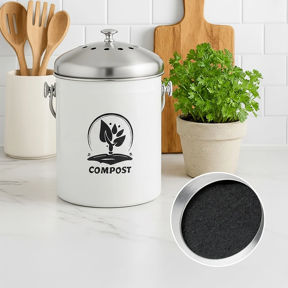 Relaxdays 5 l komposto dėžė iš nerūdijančio plieno