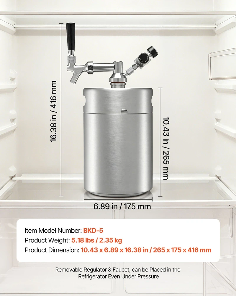 VEVOR 5 l mini statinaitė su slėgio sistema