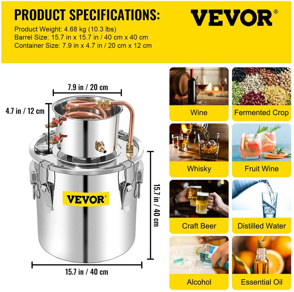 VEVOR 50 l alkoholio distiliatorius su kondensatoriumi
