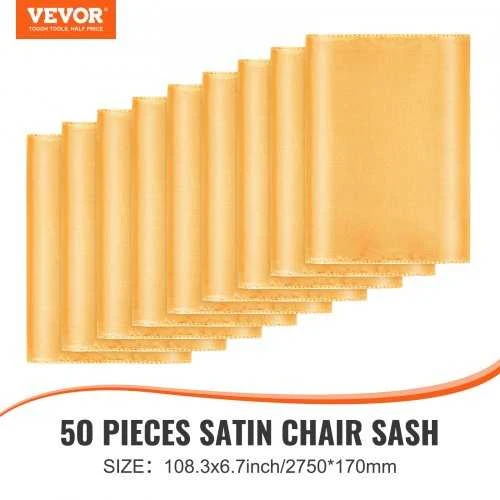 VEVOR 50 vnt. auksinės kėdės elastinės juostos