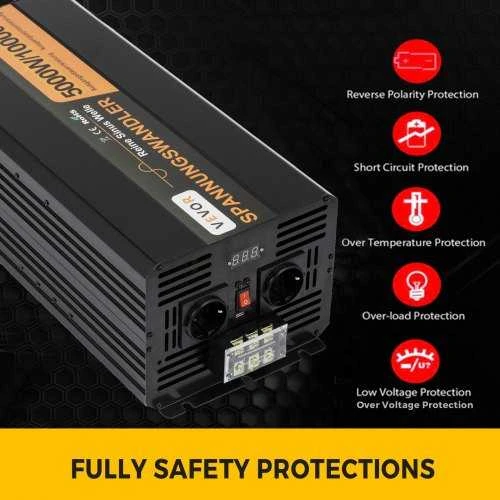 VEVOR 5000w 24v 230v grynųjų sinusų inverteris