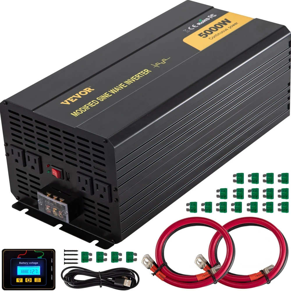 VEVOR 5000W galingumo keitiklis iš 12V į 120V