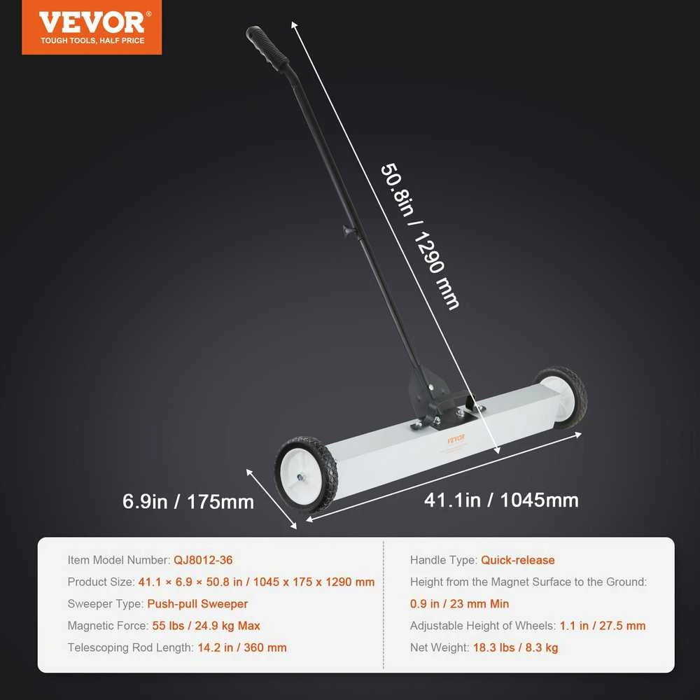 VEVOR 55 kg magnetinis vežimėlis su ratais