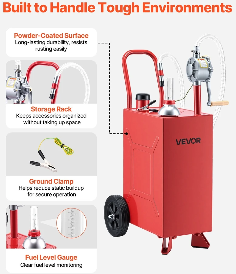 VEVOR 56,8 l kuro bakelis su rankine pompa