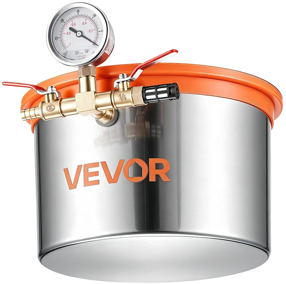 VEVOR 5,7 l vakuuminė kamera su grūdinio stiklo dangčiu