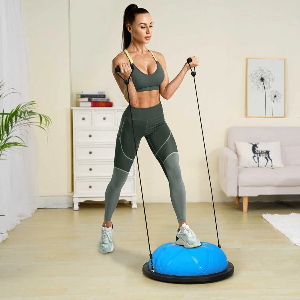VEVOR 58 cm pusė treniruoklio kamuolio su elastingomis juostomis