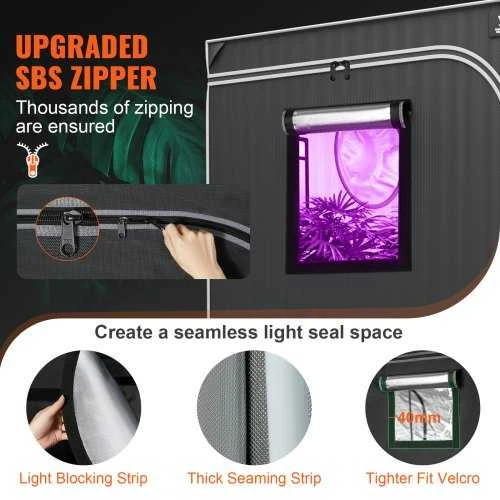 VEVOR 5x5 auginimo palapinė su stebėjimo langu