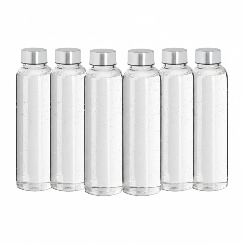 Gertuvė Relaxdays 6 dalių stiklinių vandens butelių rinkinys, 500 ml
