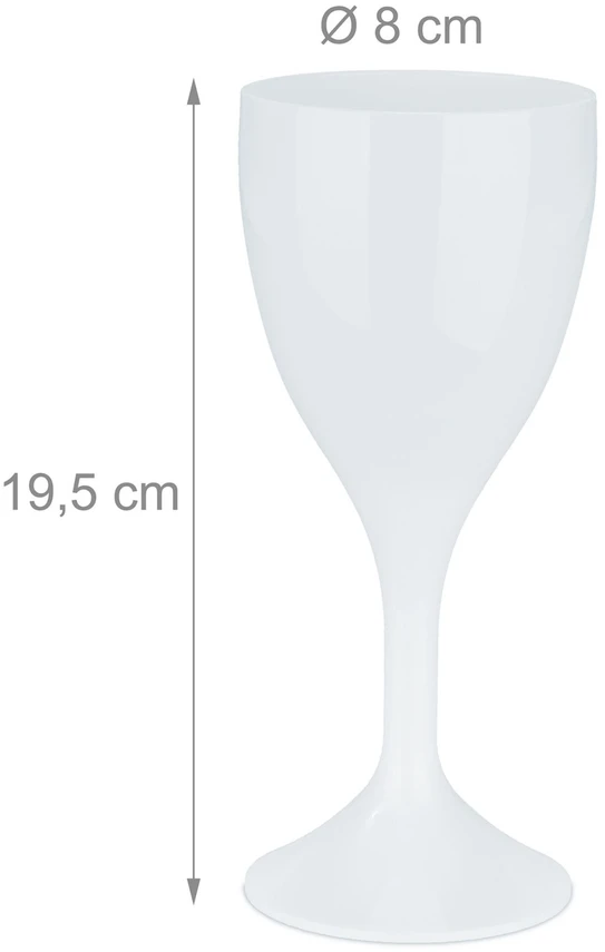 Relaxdays 6 plastikinių vyno taurių rinkinys 250 ml