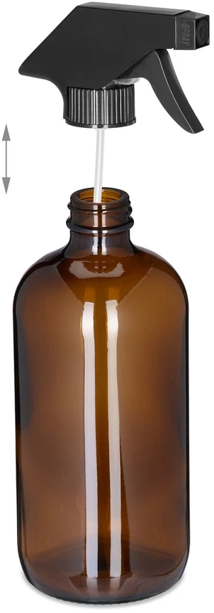 Relaxdays 6 rudų stiklinių purškimo buteliukų rinkinys 500ml