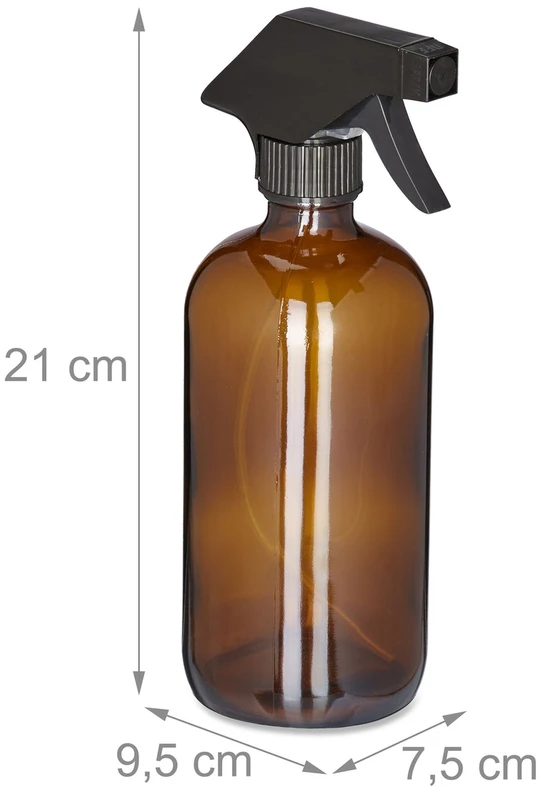 Relaxdays 6 rudų stiklinių purškimo buteliukų rinkinys 500ml