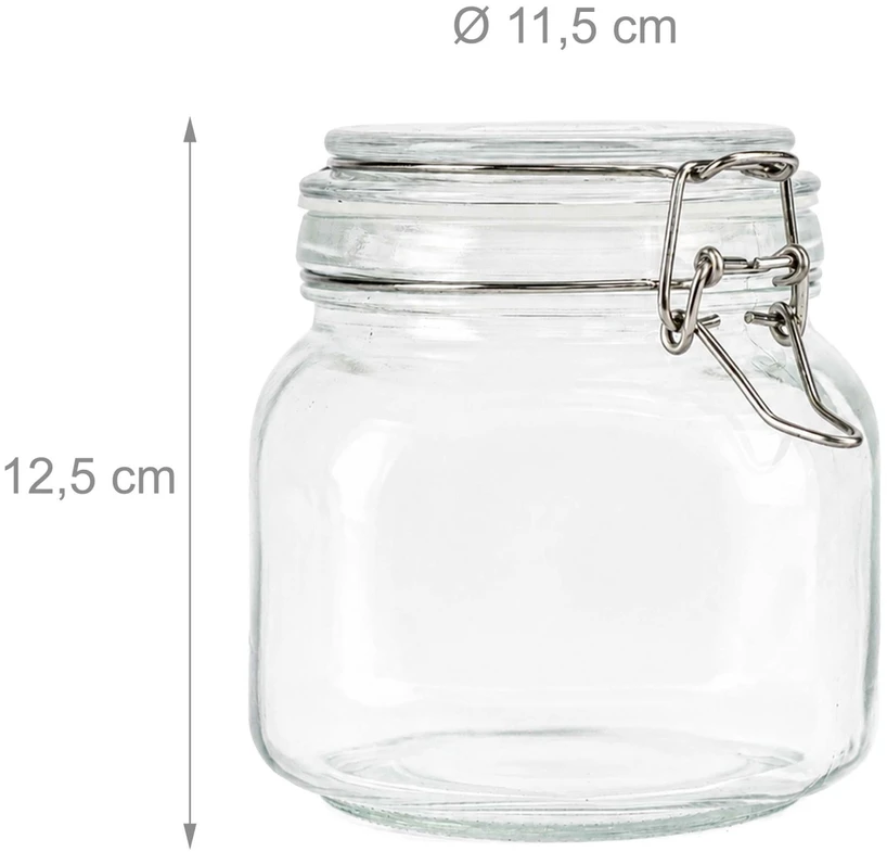Relaxdays 6 uogienių stiklainių rinkinys, 750 ml