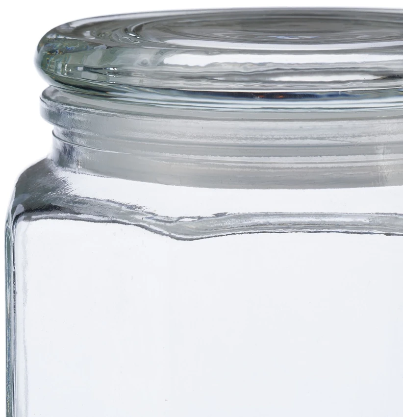 Relaxdays 6x 1,3 l stikliniai laikymo indai su dangteliais