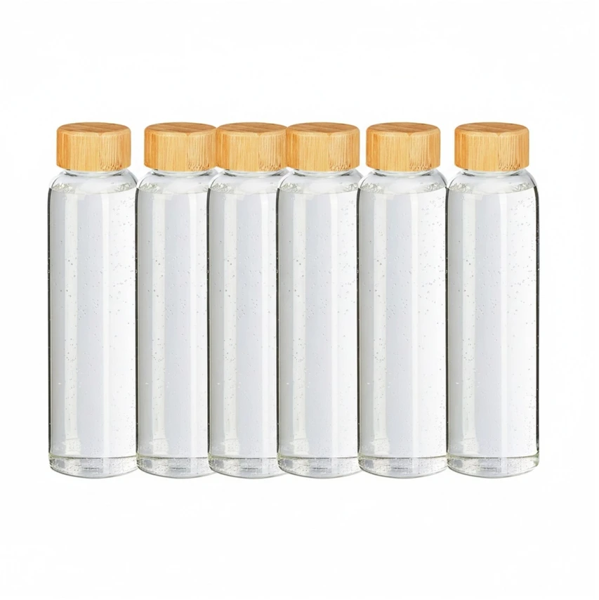 Relaxdays 6x gertuvė su bambukiniu dangteliu 500 ml