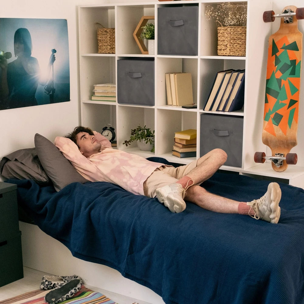 Relaxdays 6x Sulankstomi lentynų krepšeliai