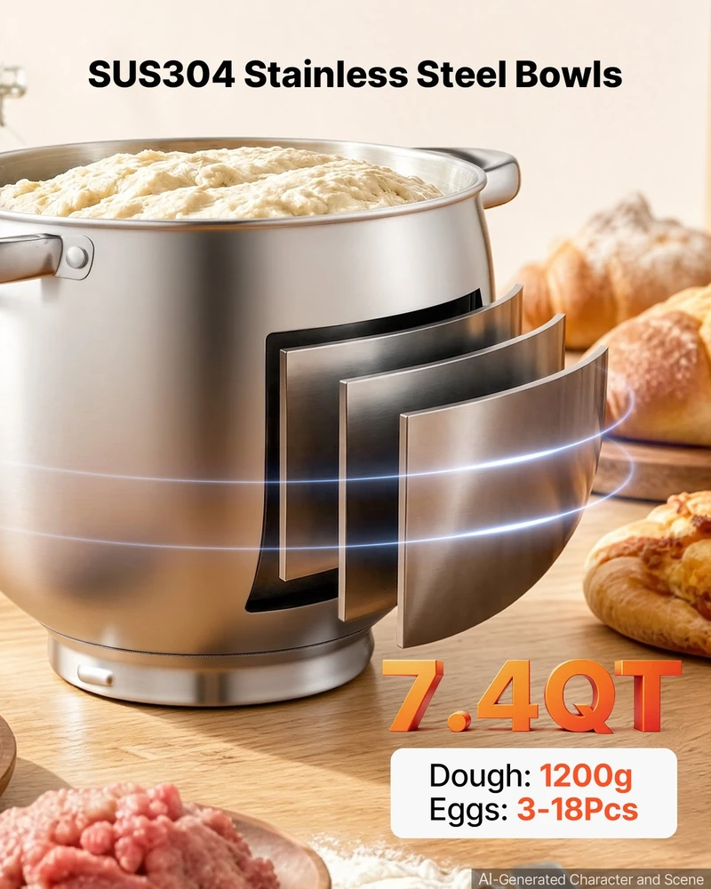VEVOR 7 l 2-in-1 pakeliamo galvos tipo maišytuvas 1000 W