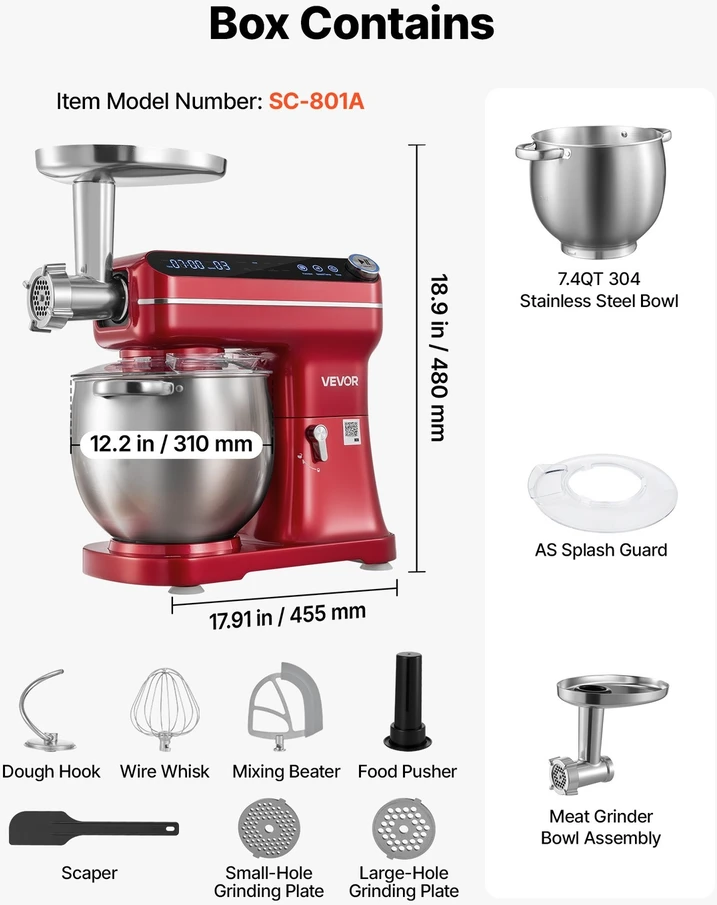 VEVOR 7 l 2-in-1 pakeliamo galvos tipo maišytuvas 1000 W