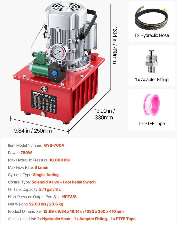 VEVOR 750W elektrinis hidraulinis siurblys 8L