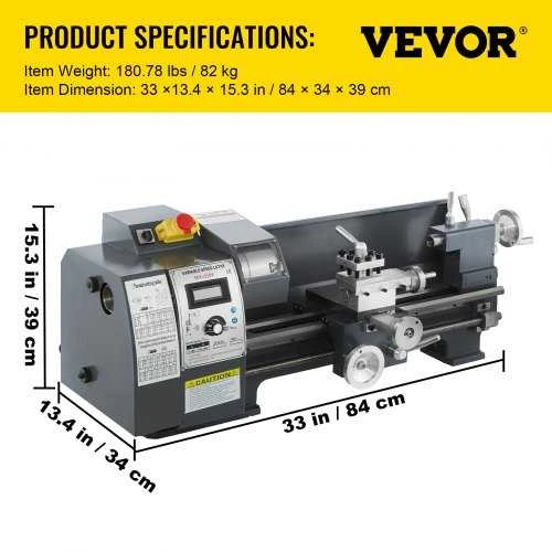 VEVOR 750W mini metalo tekinimo staklės su priedų dėže